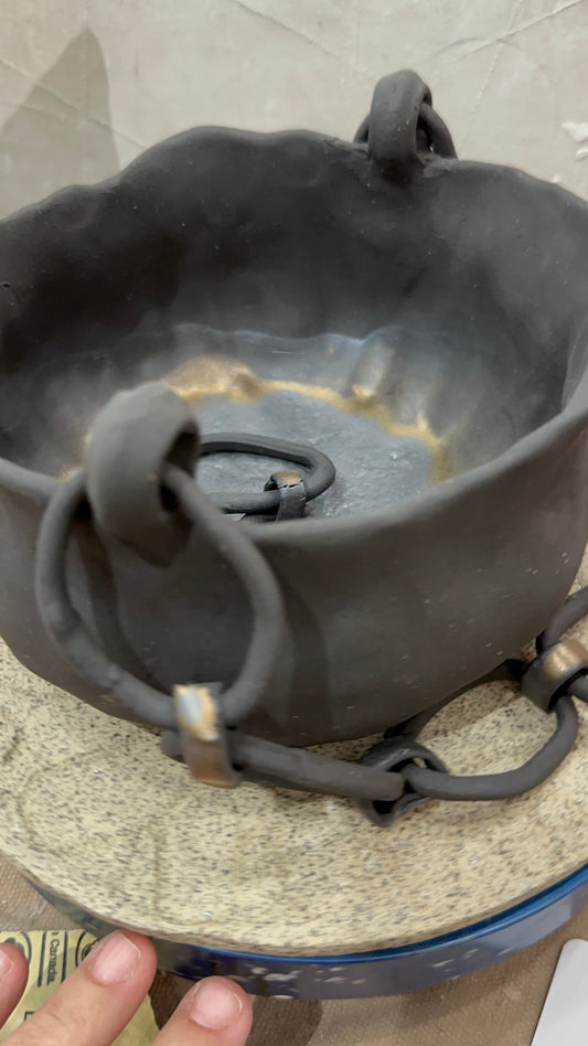 These Chains Cant Bind Dark Clay Sculptural Vessel from my Artisan Reserve collection
