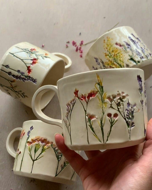 Spring Awakening: Wildflower & Botanical Impression Mug Workshop 🌸 April 12th 11:00am -1:30 pm