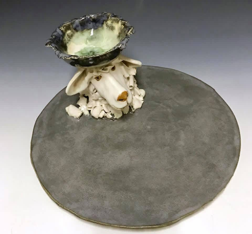 Custom Porcelain Pet Chip and Dip Bowl