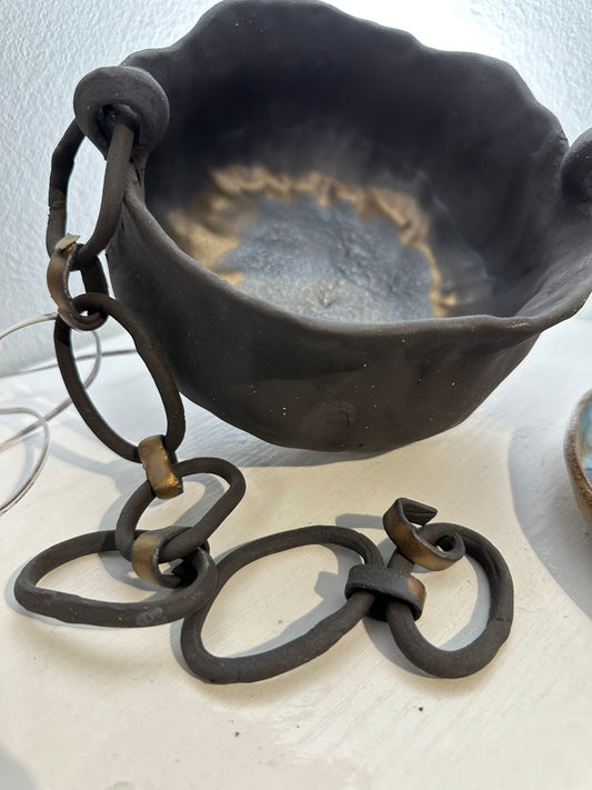 These Chains Cant Bind    Dark Clay Sculptural Vessel from my Artisan Reserve collection