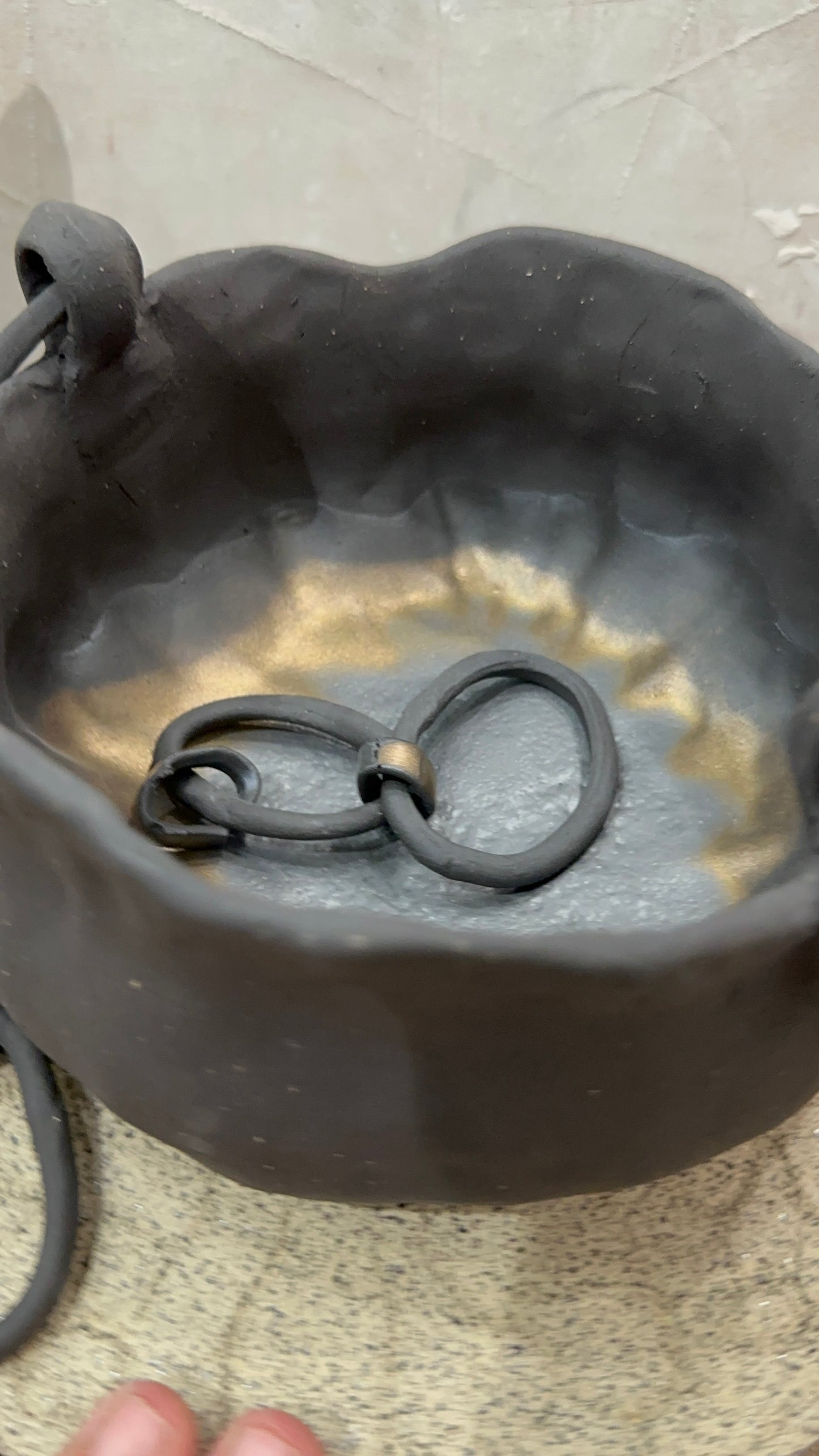 These Chains Cant Bind    Dark Clay Sculptural Vessel from my Artisan Reserve collection