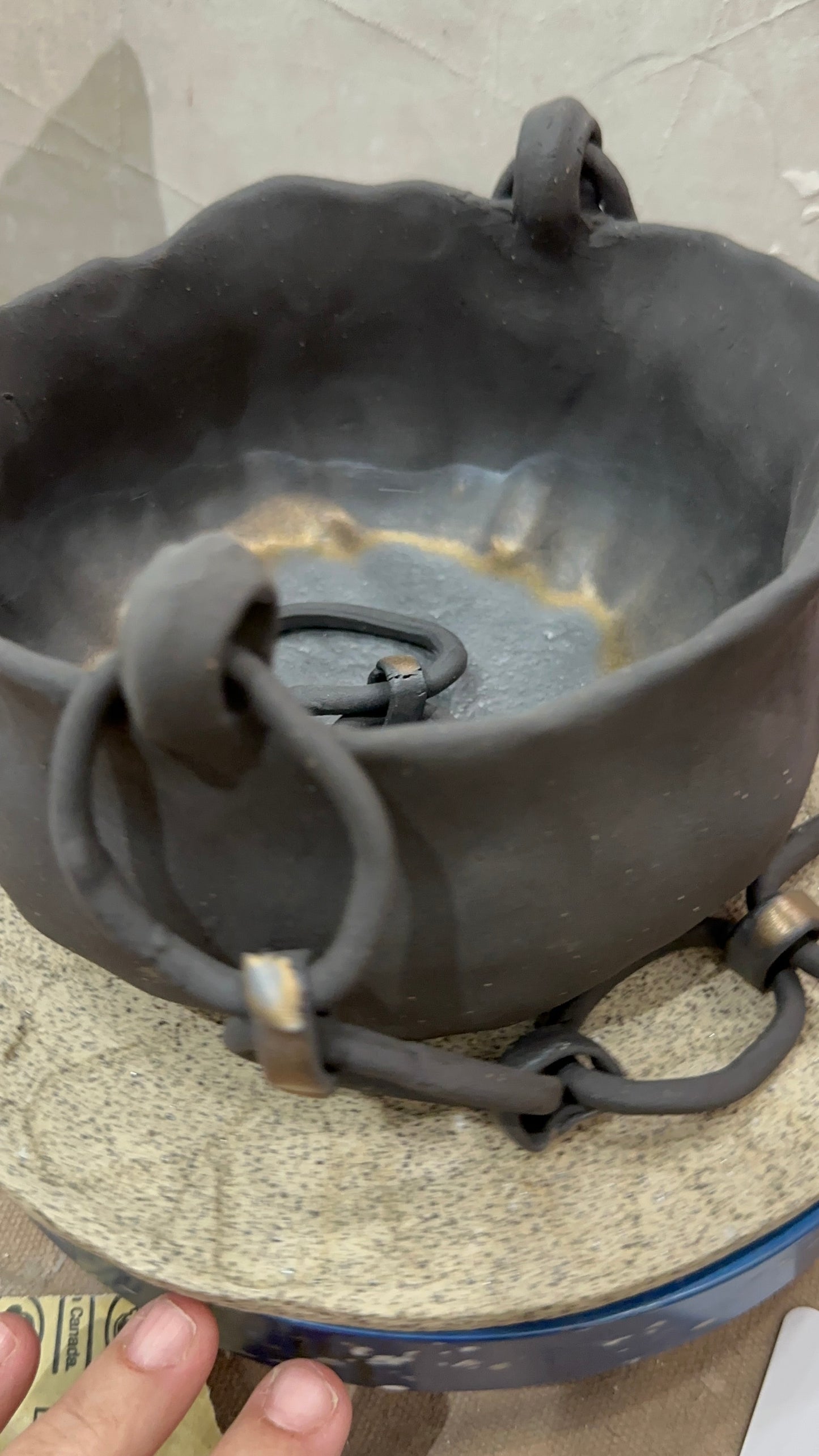 These Chains Cant Bind    Dark Clay Sculptural Vessel from my Artisan Reserve collection